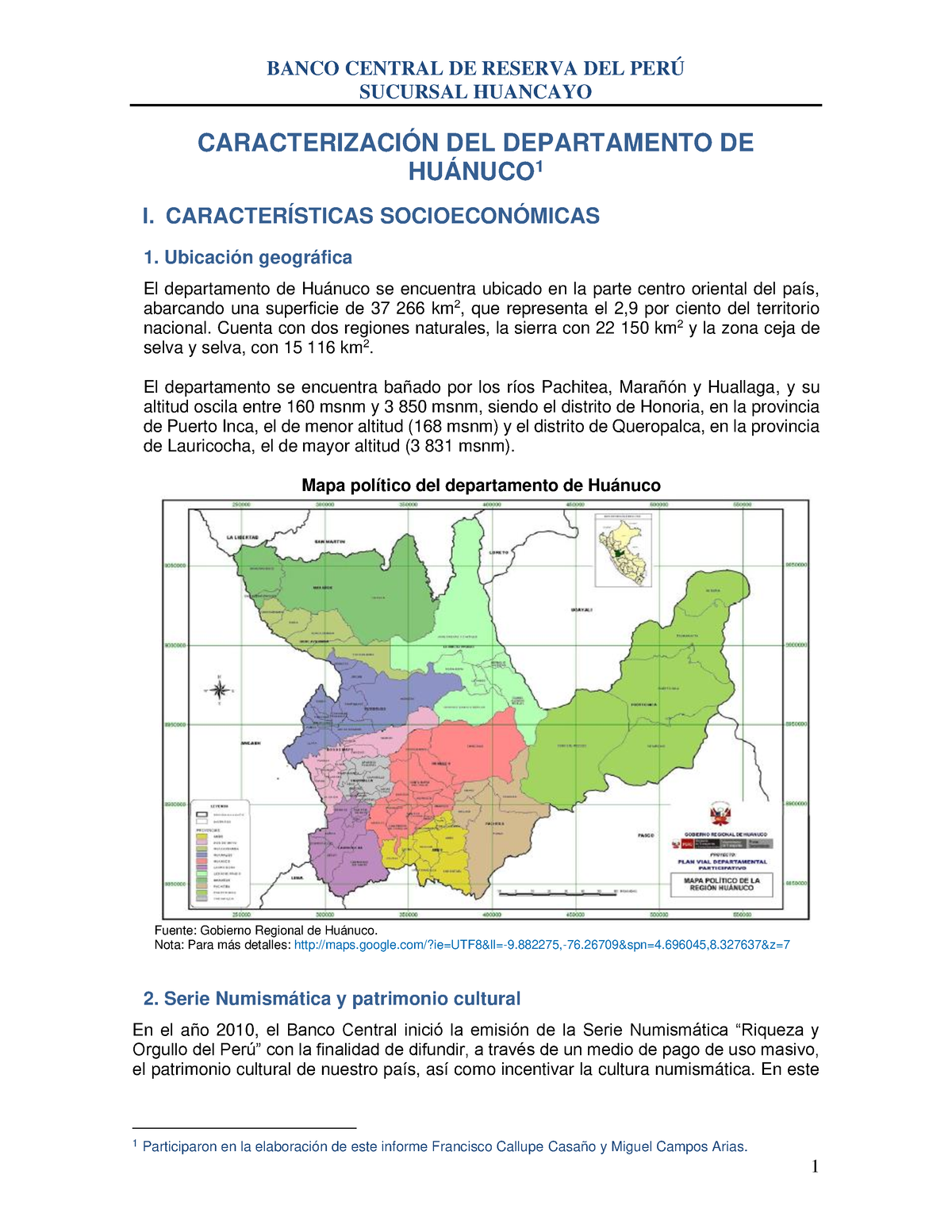 Huanuco-caracterizacion - SUCURSAL HUANCAYO CARACTERIZACIÓN DEL ...