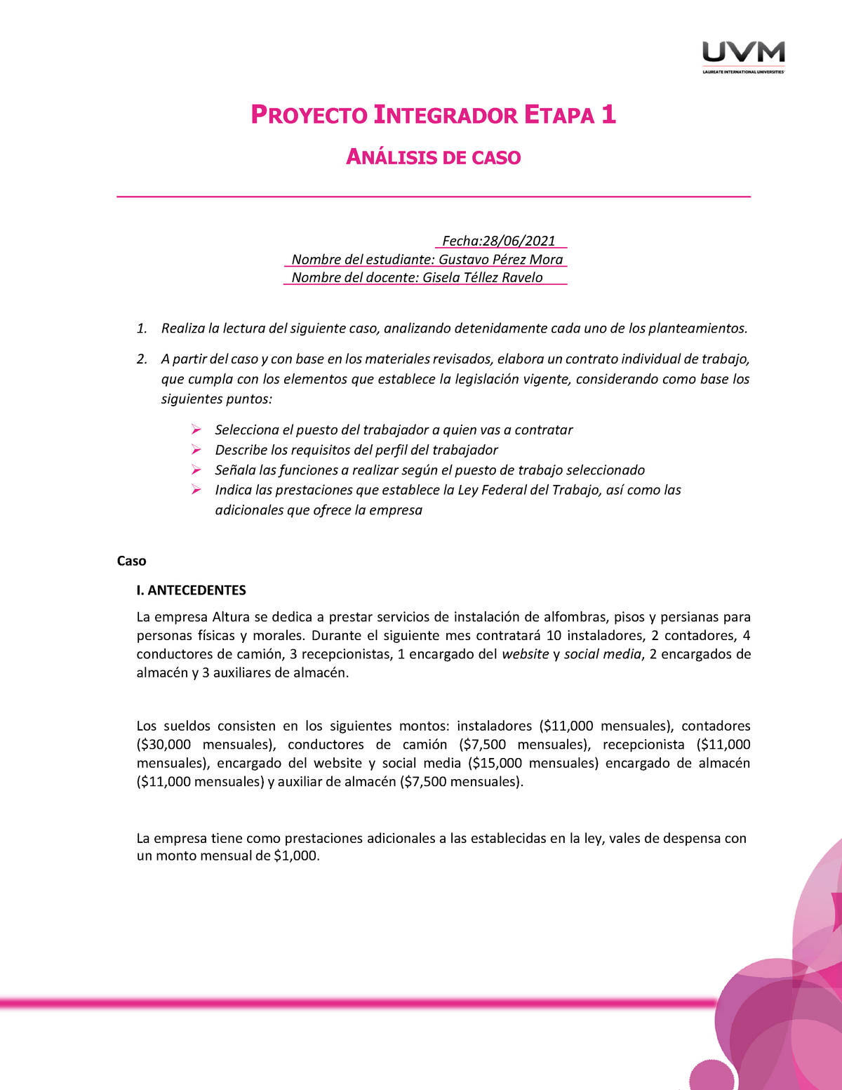 A#5 Proyecto Integrador Etapa 1 - PROYECTO INTEGRADOR ETAPA 1 ANÁLISIS ...