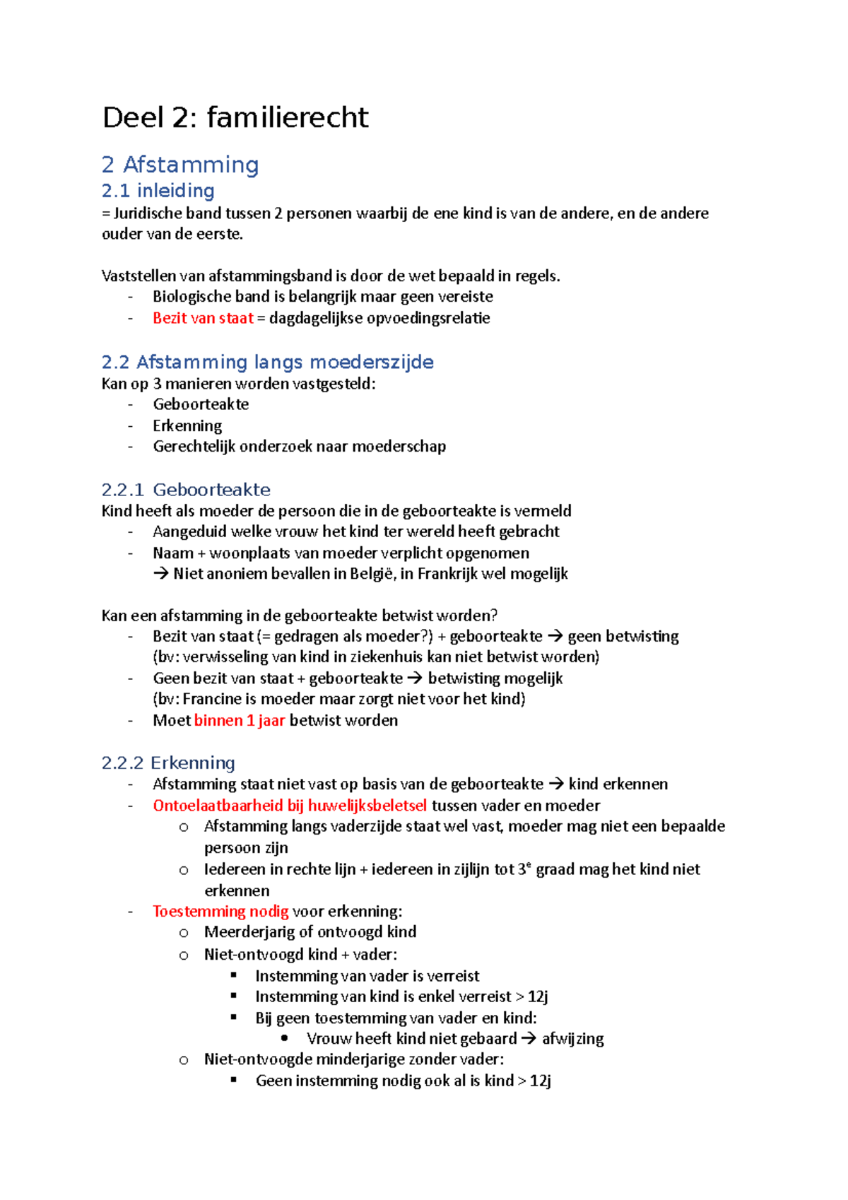 Personen- En Familierecht - Deel 2 - Samenvatting - Deel 2 ...