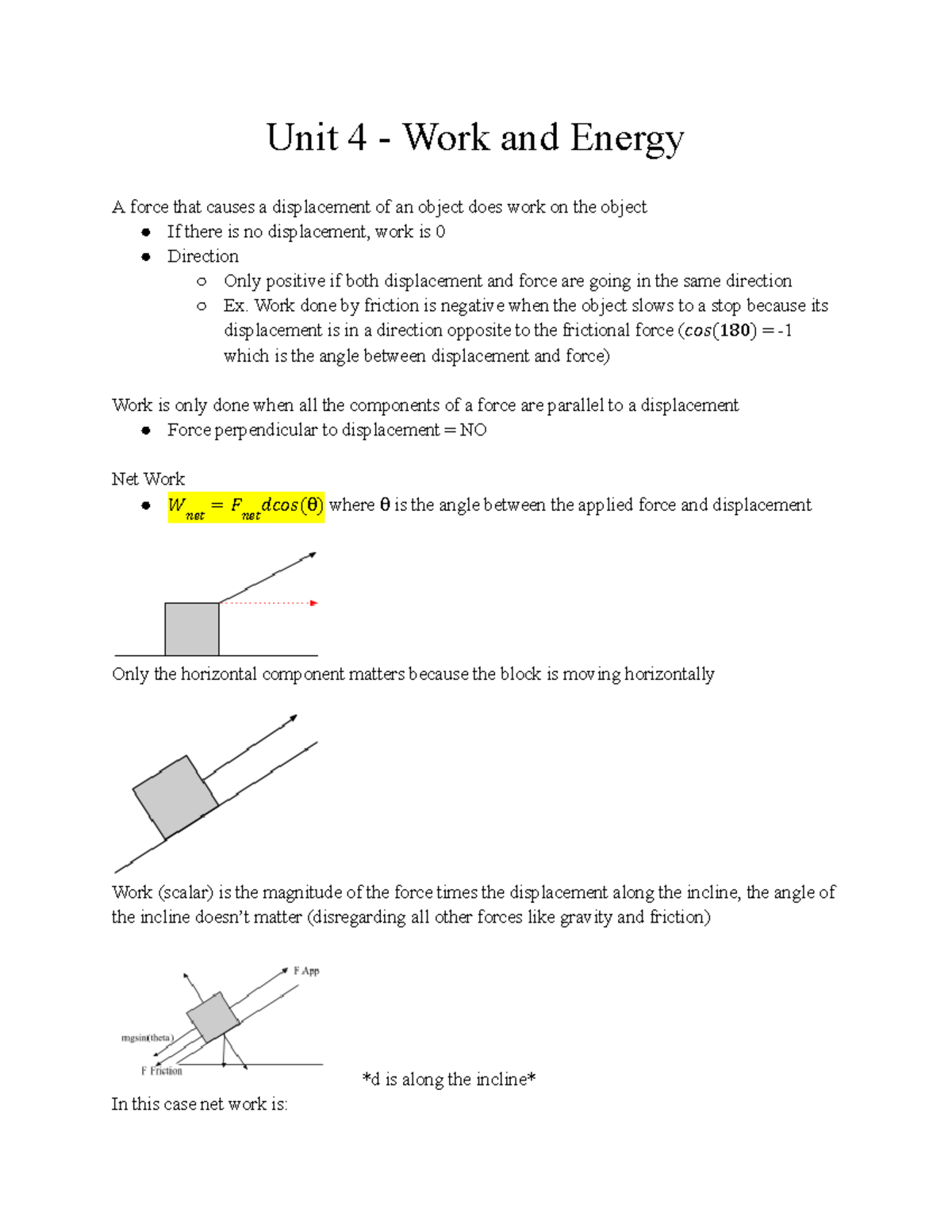 unit 4 work