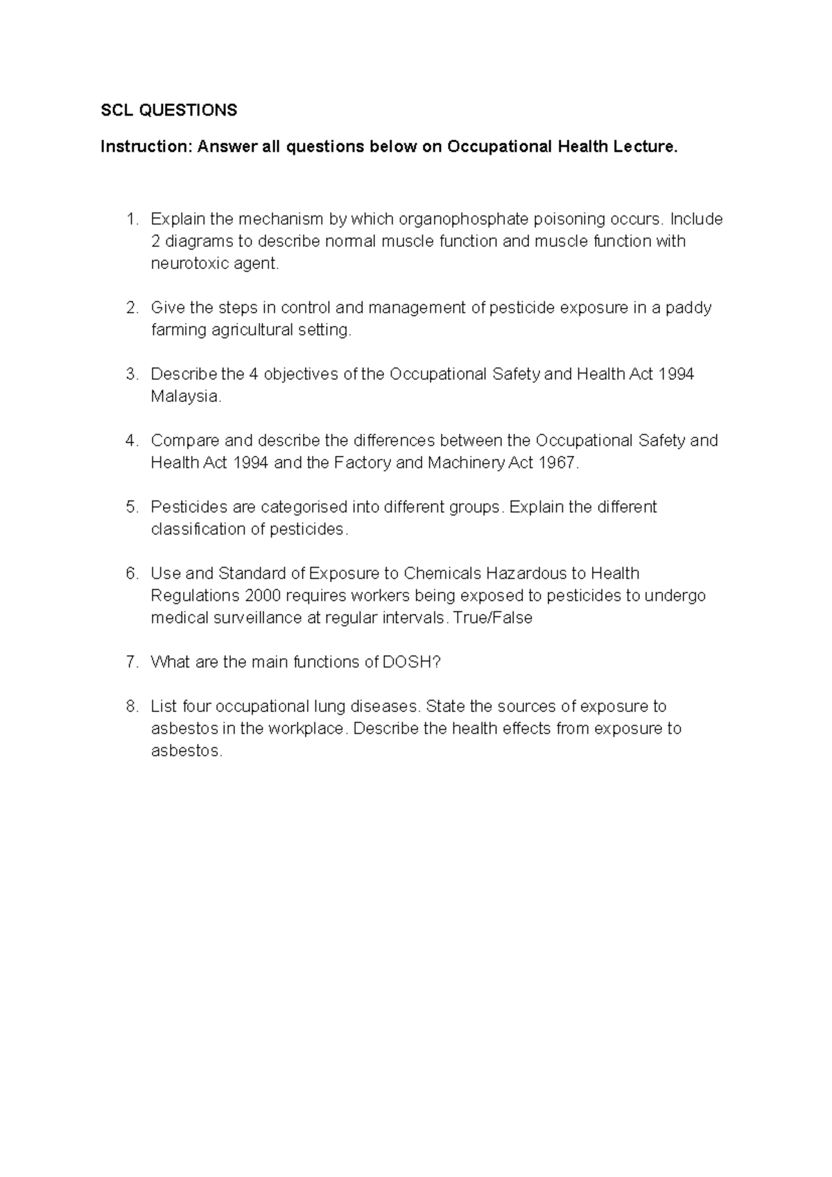 SCL questions on Pesticide and Law and Suspended Particles - SCL ...