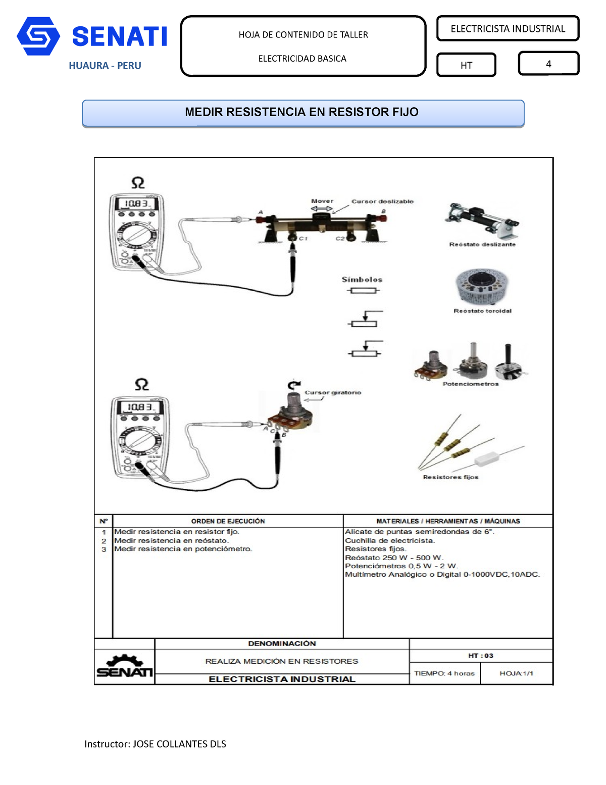 Contenido Taller Semana 5 - MEDIR RESISTENCIA EN RESISTOR FIJO HOJA DE ...