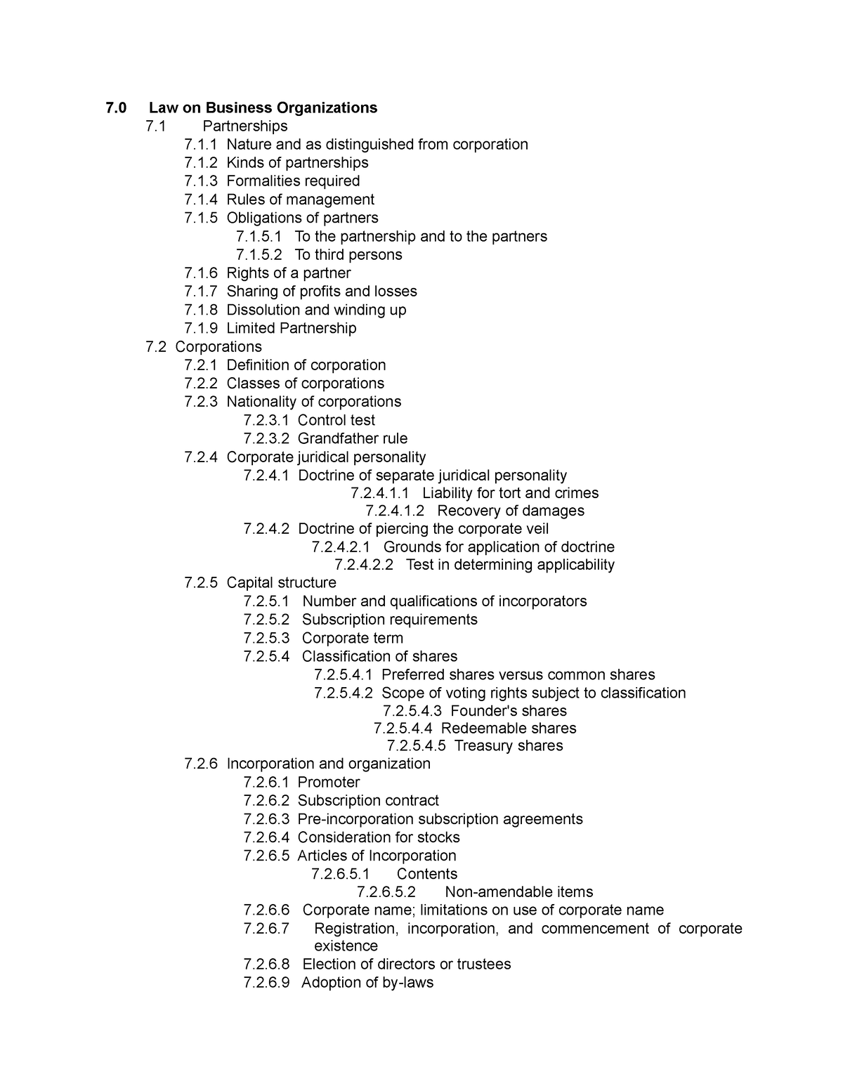 Business Organization Board Syllabus - 7 Law On Business Organizations ...