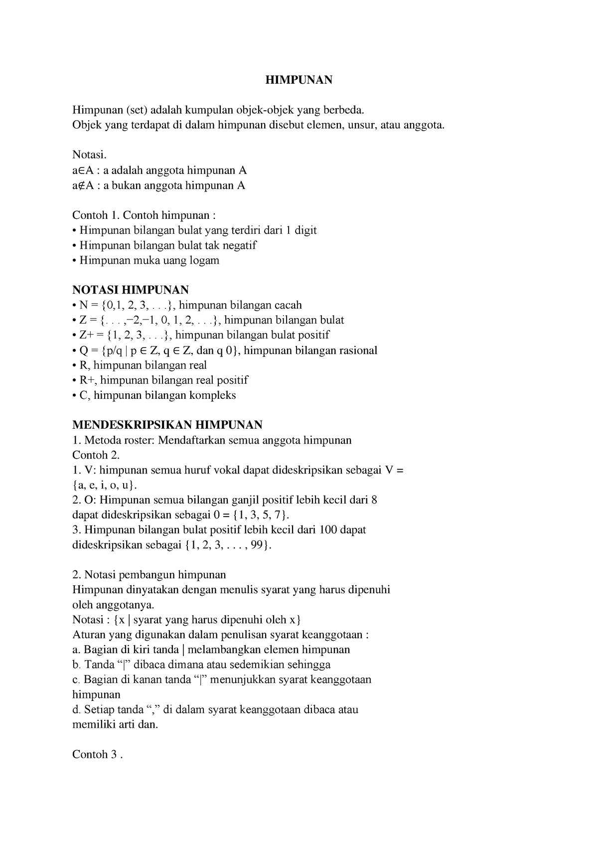 Himpunan - Ini Adalah Materi Pada Mata Kuliah Matematika Dasar Di ...