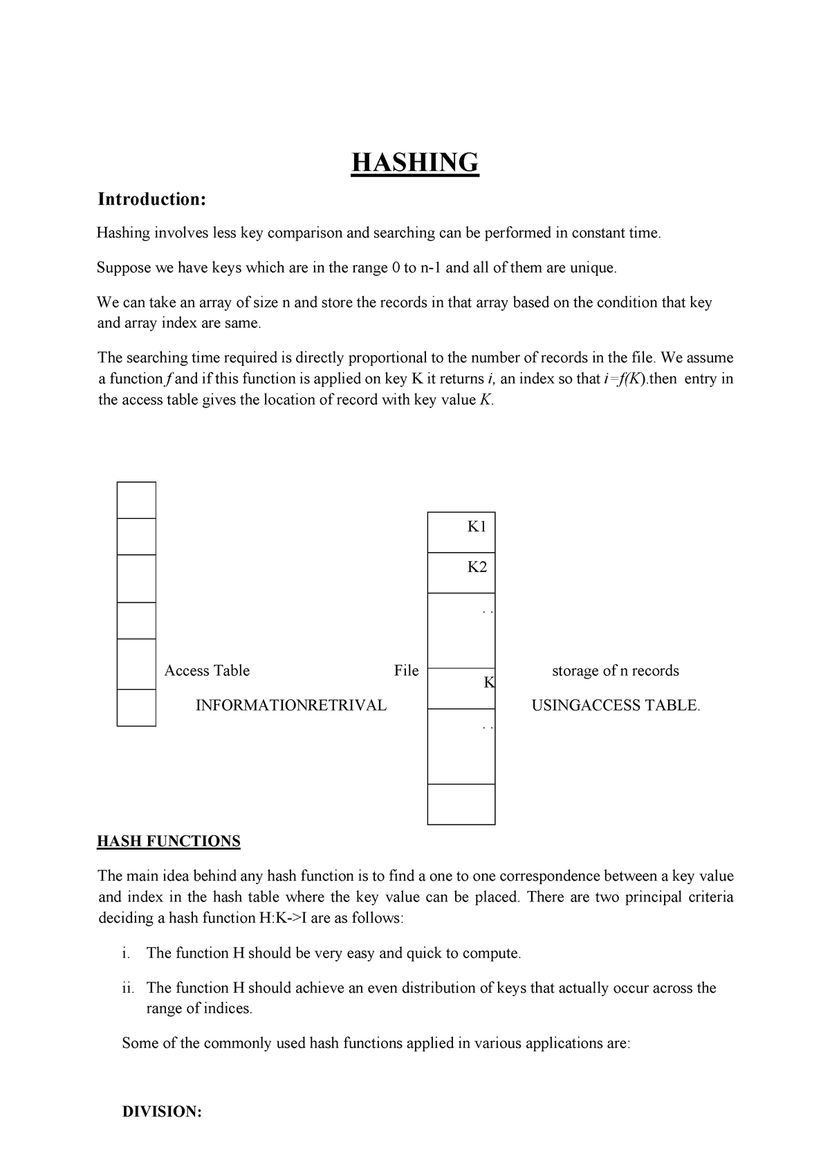 Hashing - HASHING Introduction: Hashing Involves Less Key Comparison ...