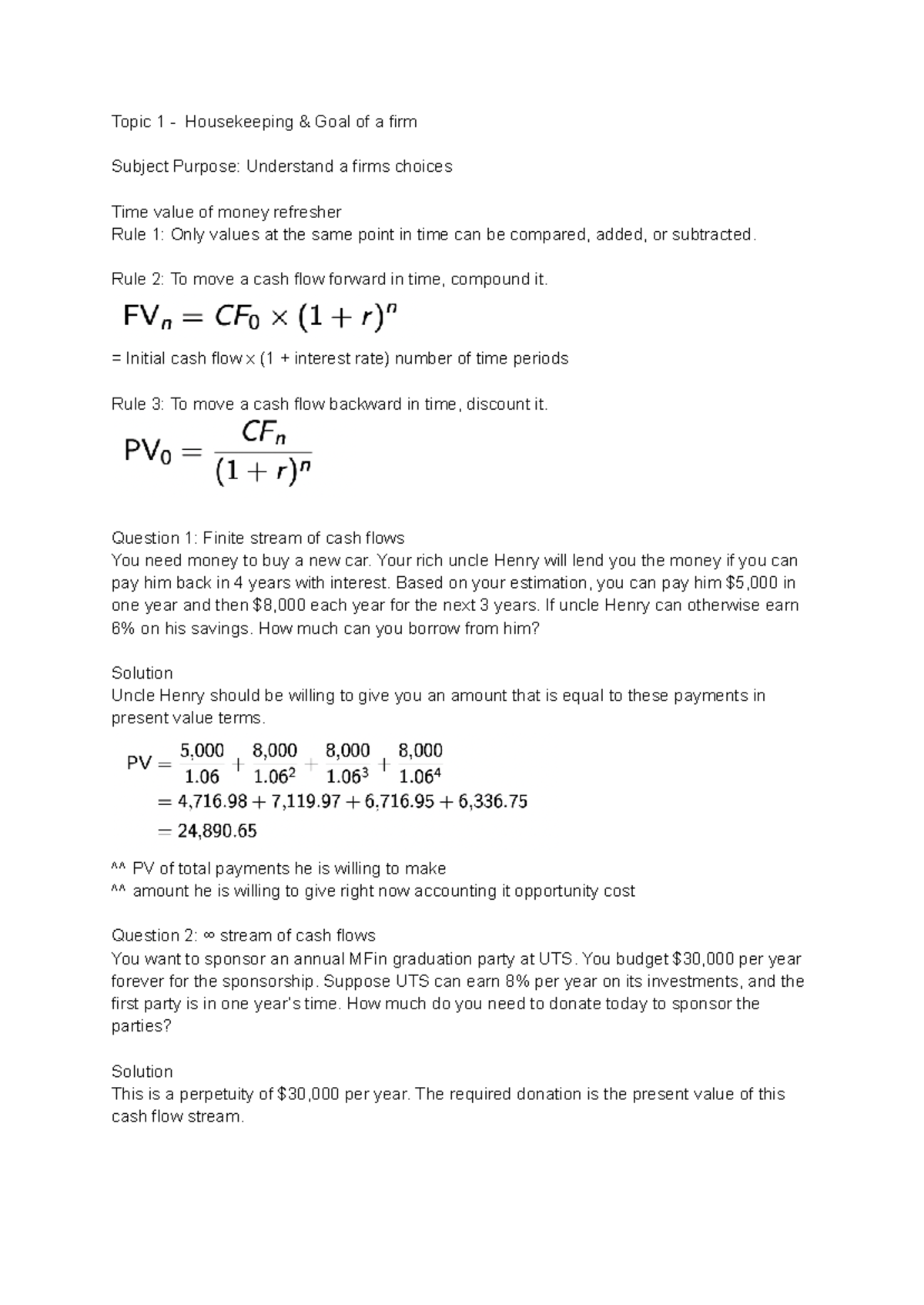 Topic 1 - Housekeeping & Goal of a firm - Topic 1 - Housekeeping & Goal ...