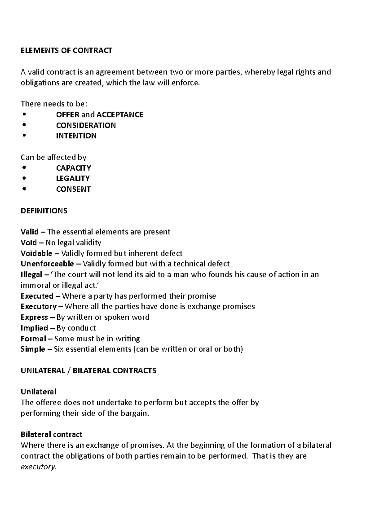 contracts-summary-elements-of-contract-a-valid-contract-is-an