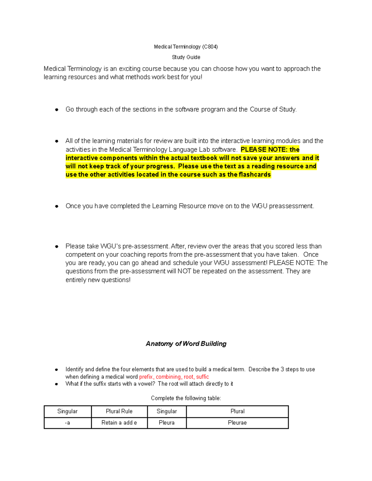 Medical Terminology C804 Medical Terminology C804 Study