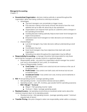 Chapter 10 - Managerial Accounting notes with Lucy Chen. - Managerial ...