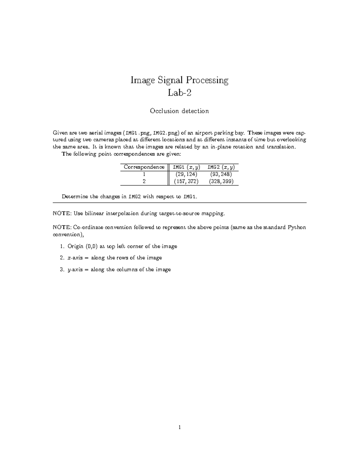 Lab 02 - it is lab assignment - Image Signal Processing Lab- Occlusion ...