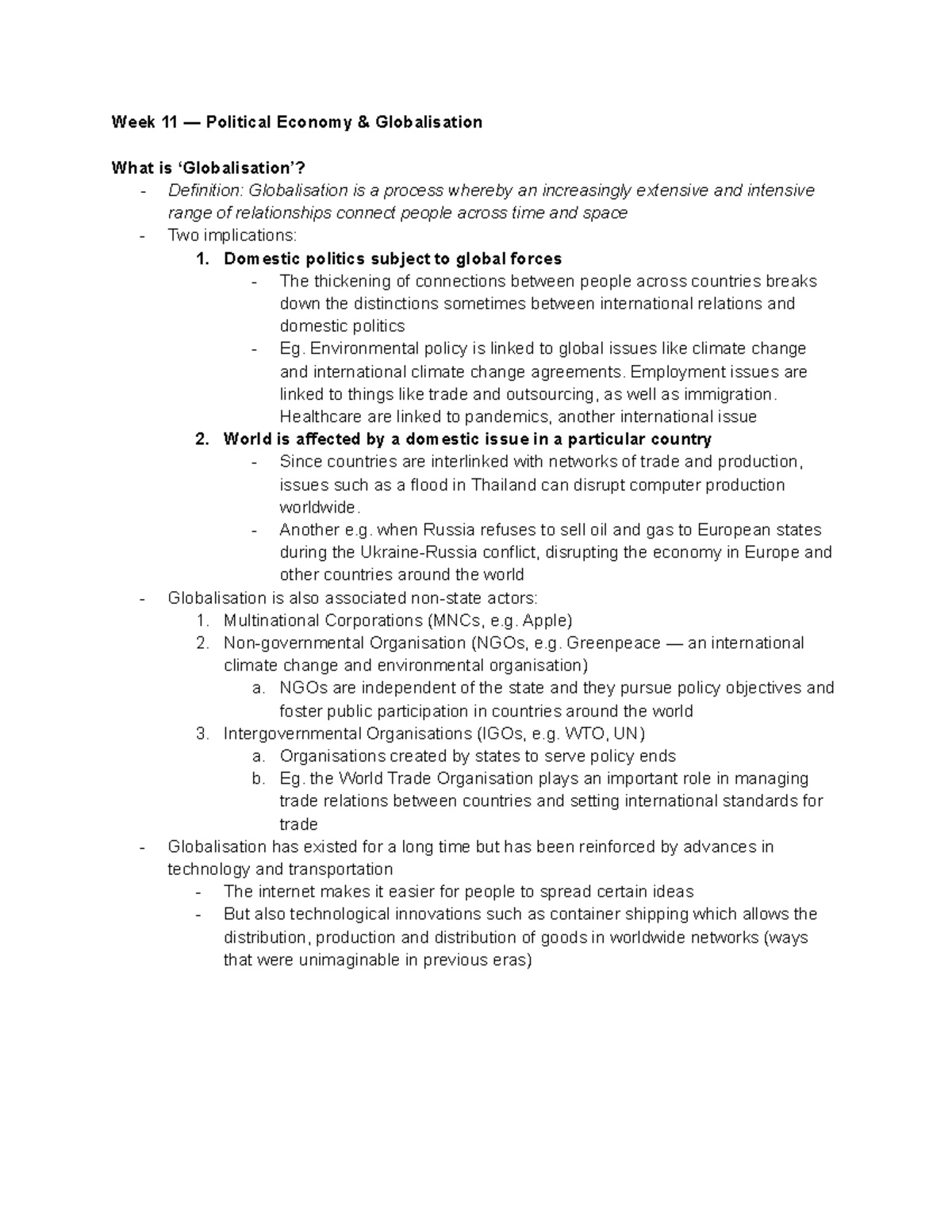 (IPPS) Week 11 Political Economy & Globalisation - Week 11 — Political ...