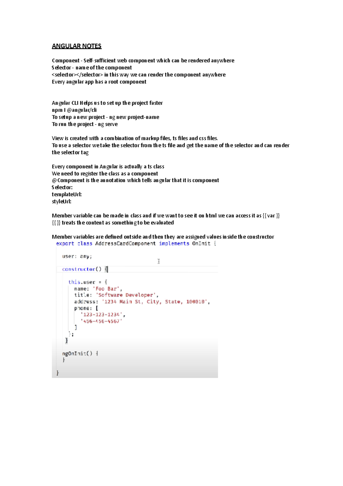 Angular Notes - ANGULAR NOTES Component - Self-sufficient web component ...