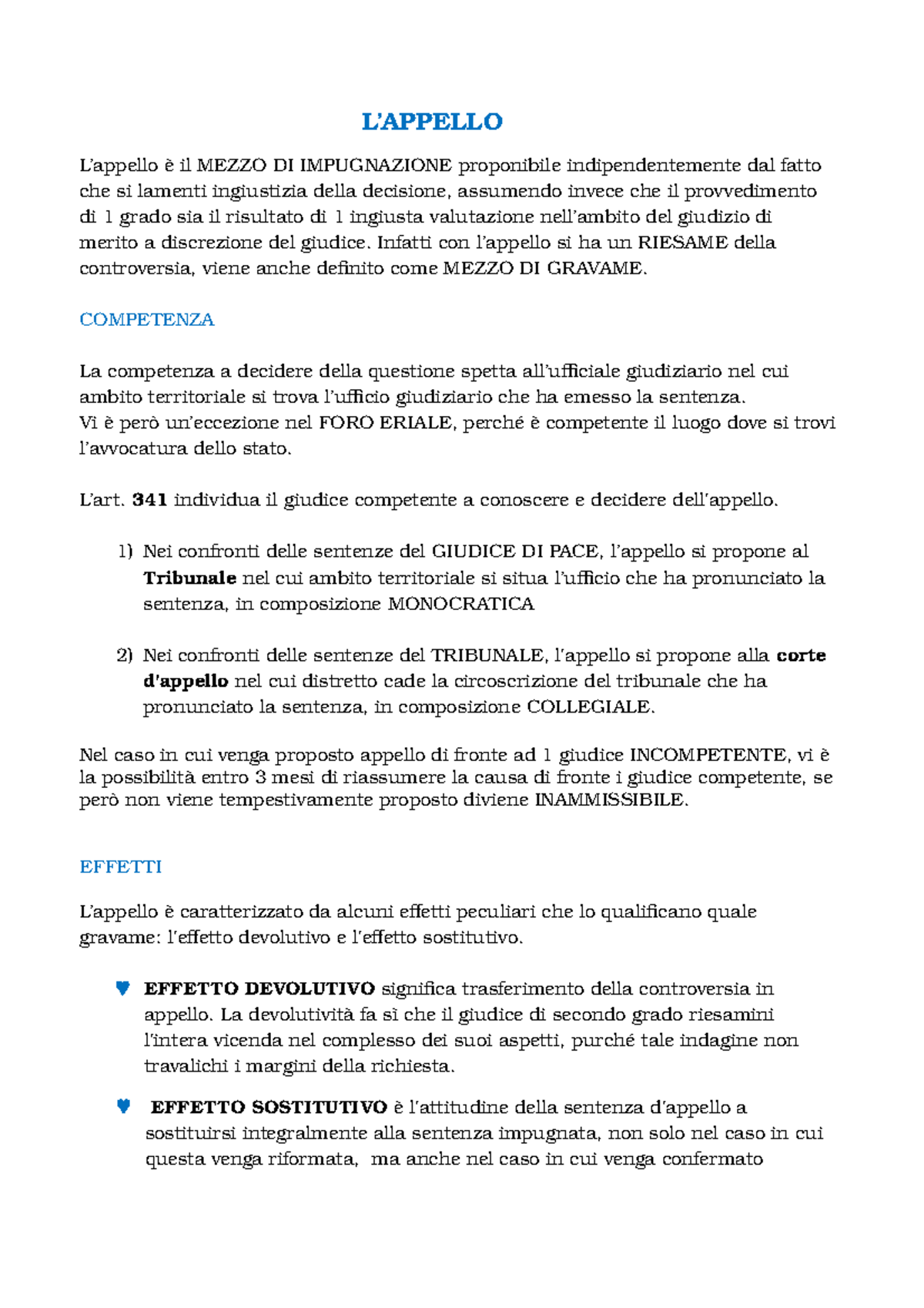 Appello - Riassunto libro sassani procedura civile - L’APPELLO L ...