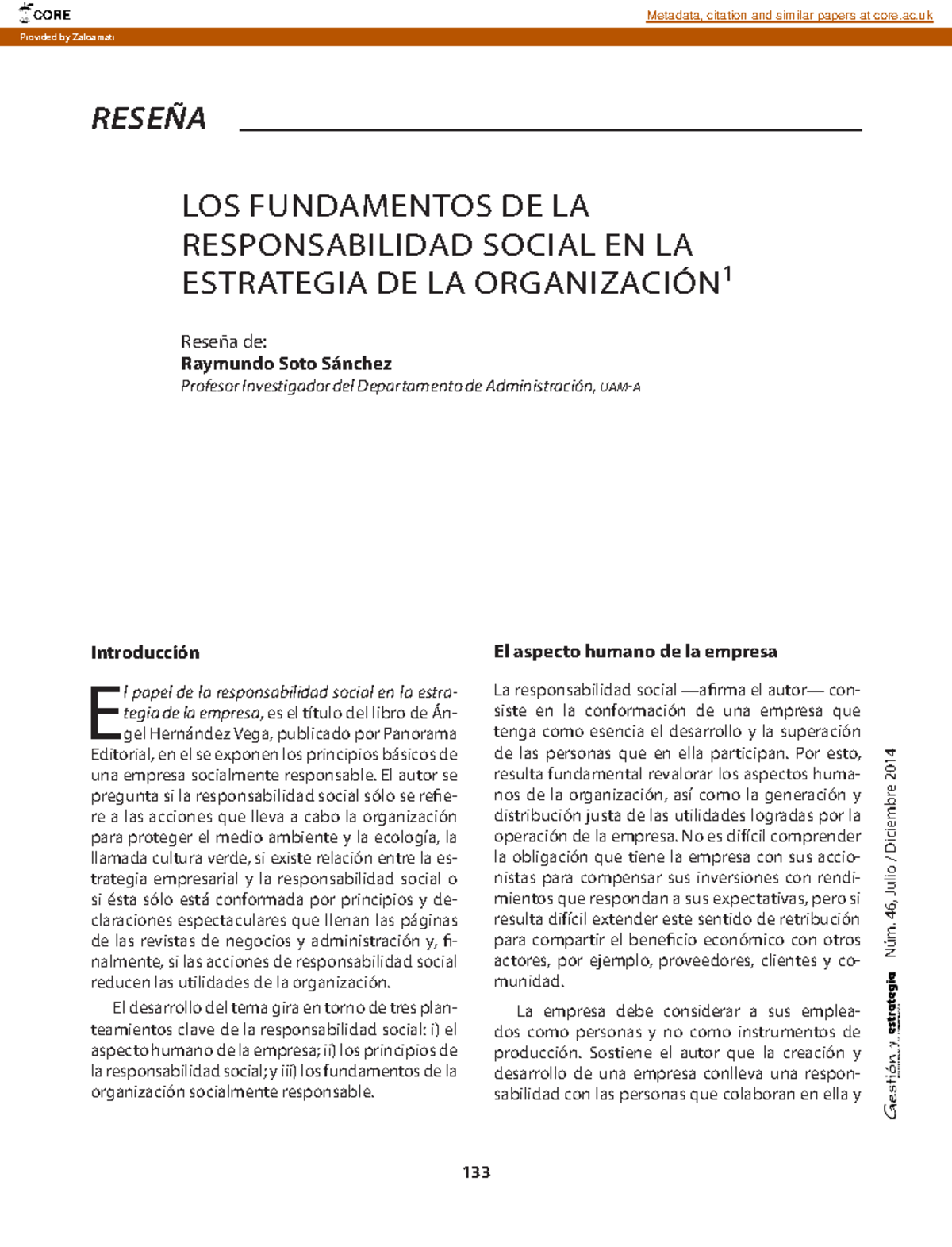 LOS Fundamentos DE LA Responsabilidad Social EN LA Estrategia DE LA ...