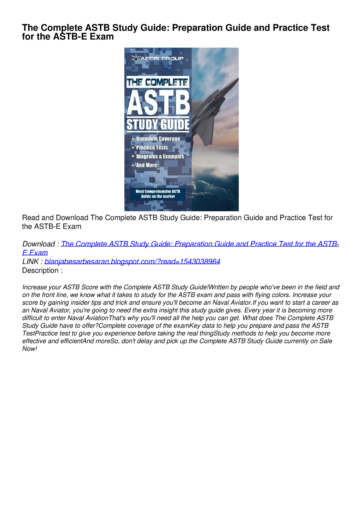 DOWNLOAD [PDF]The Complete ASTB Study Guide: Preparation Guide And ...