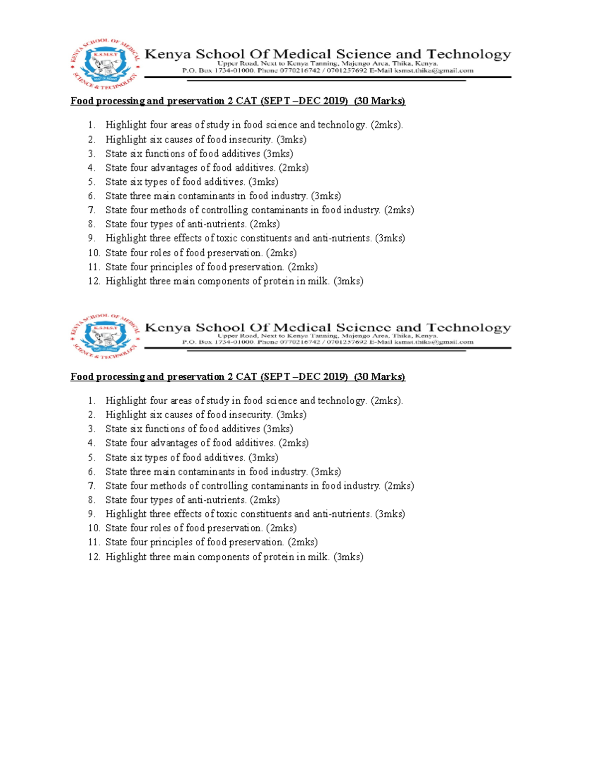 Fpp2 cat - notes - Food processing and preservation 2 CAT (SEPT –DEC ...