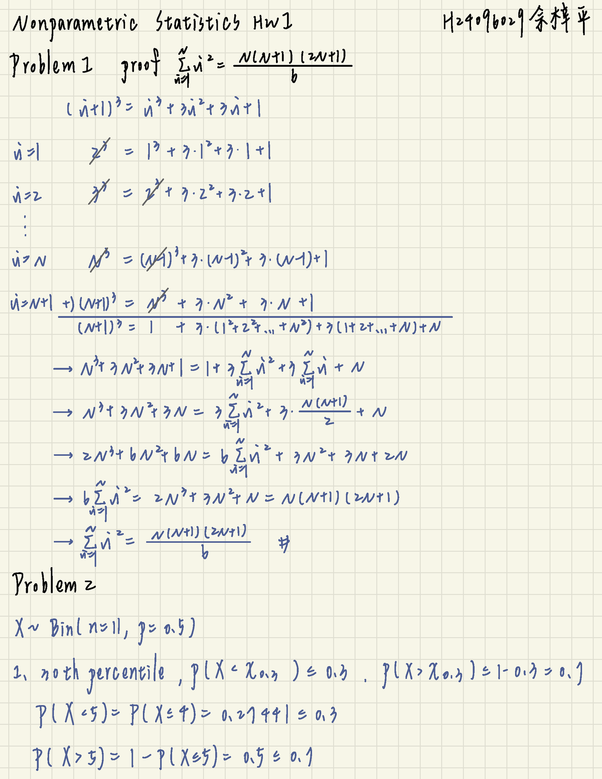 Nonparametric Statistics HW1 - Nonparametric ####### Statistics HWI ...