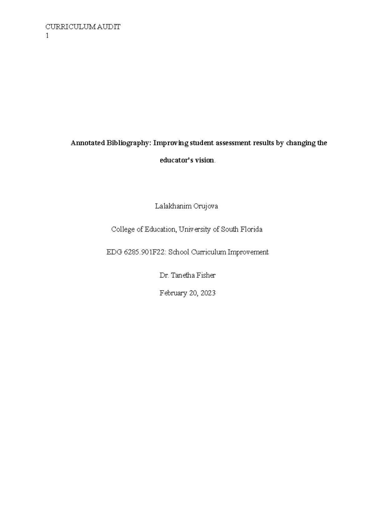 annotated bibliography educational leadership