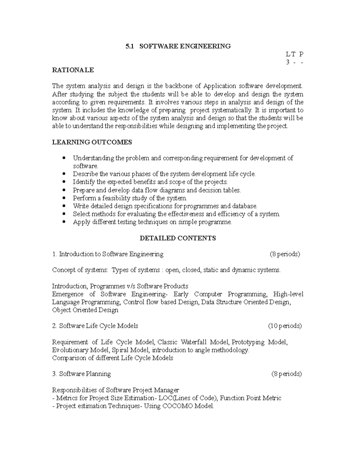 SEM-5 Computer Engg2 - Read - 5 SOFTWARE ENGINEERING L T P 3 ...