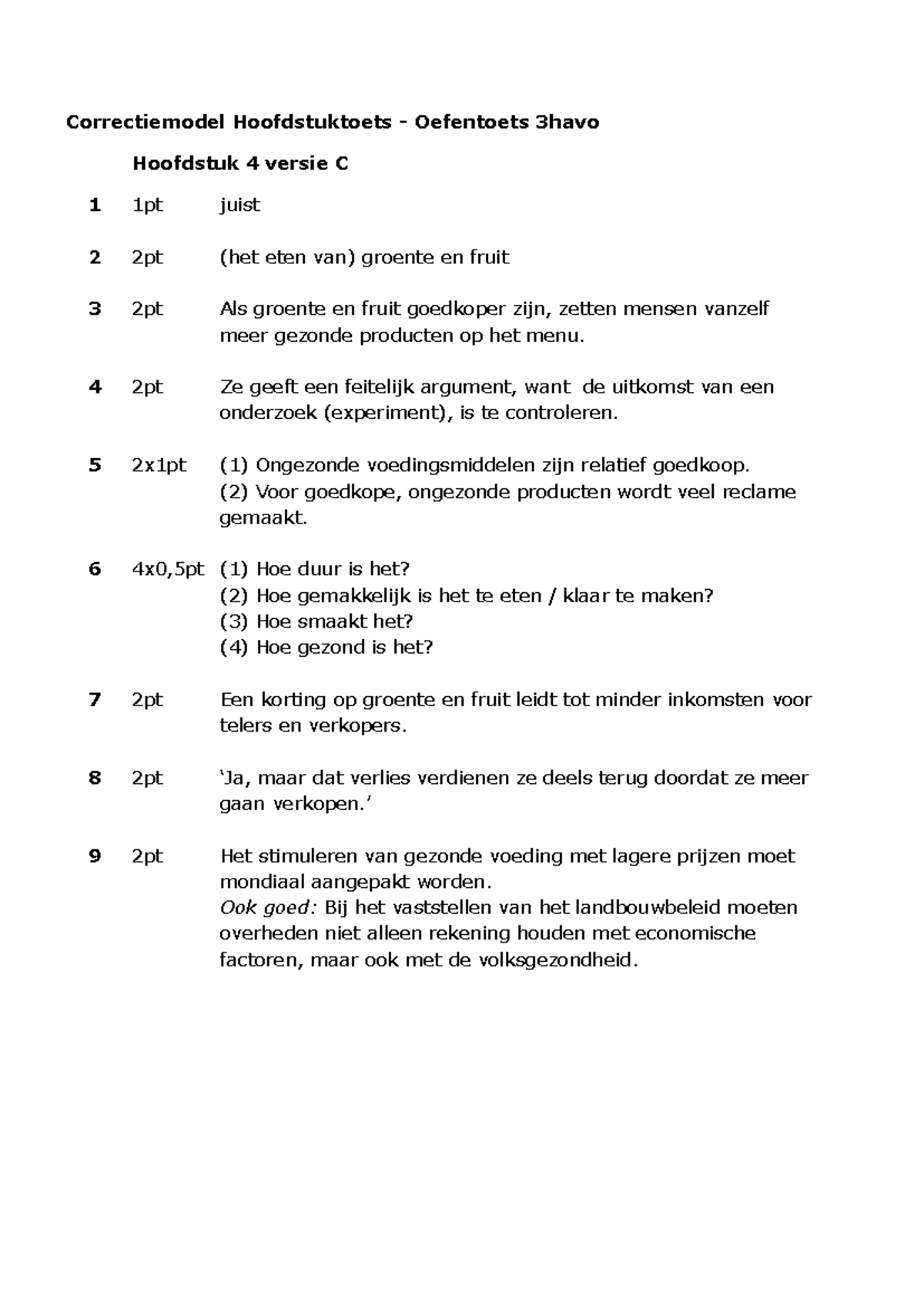 D-toets Havo 3 Wiskunde - Correctiemodel Hoofdstuktoets - Oefentoets ...