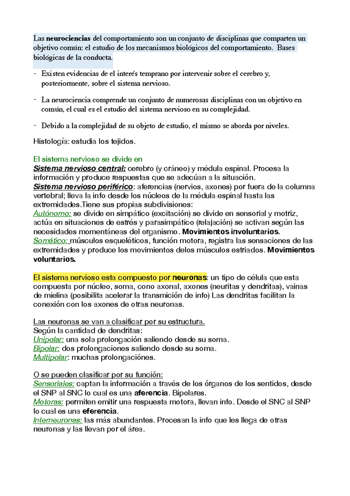 Parcial 1 neuro pdf2 - lllllllll - Las neurociencias del comportamiento ...