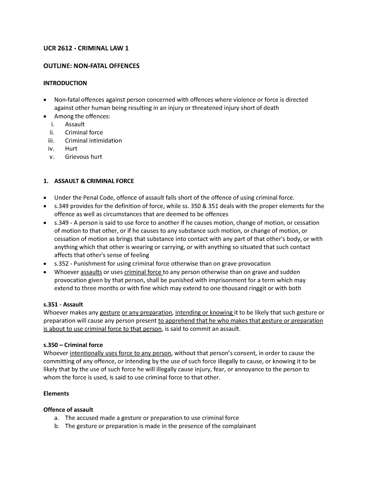 non-fatal-offences-sir-s-notes-ucr-2612-criminal-law-1-outline