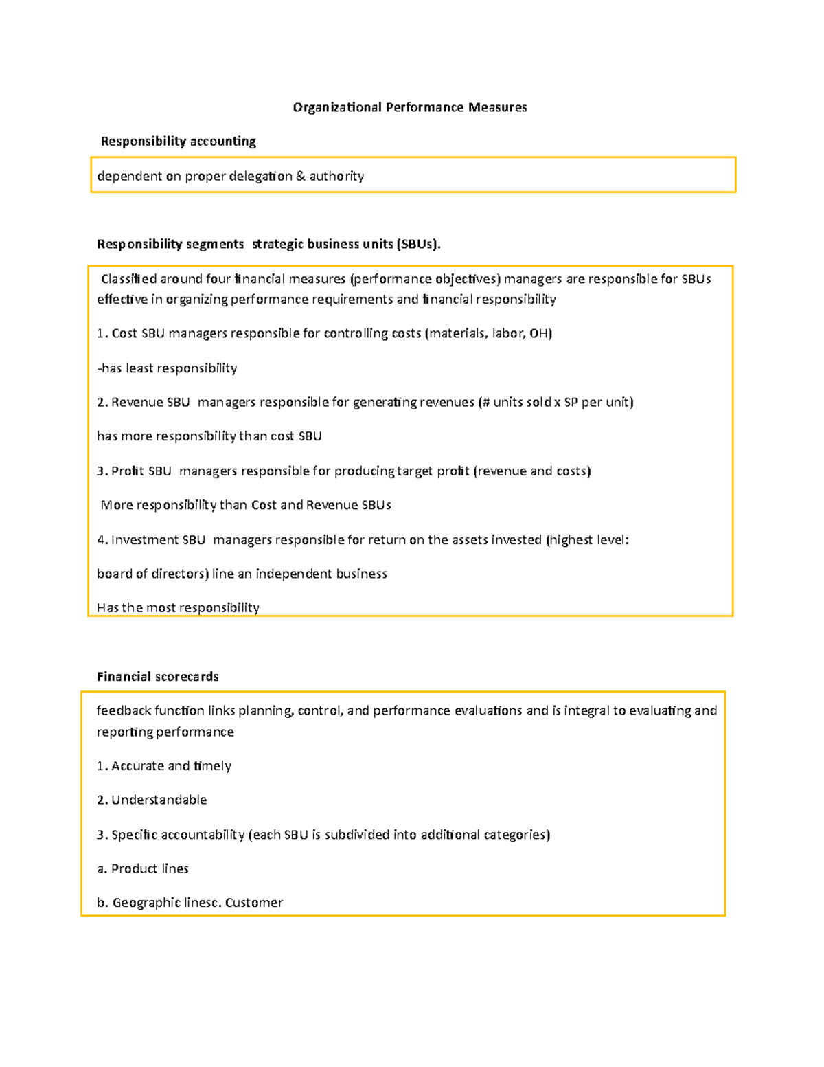 Organizational Performance Measures - Organizational Performance ...