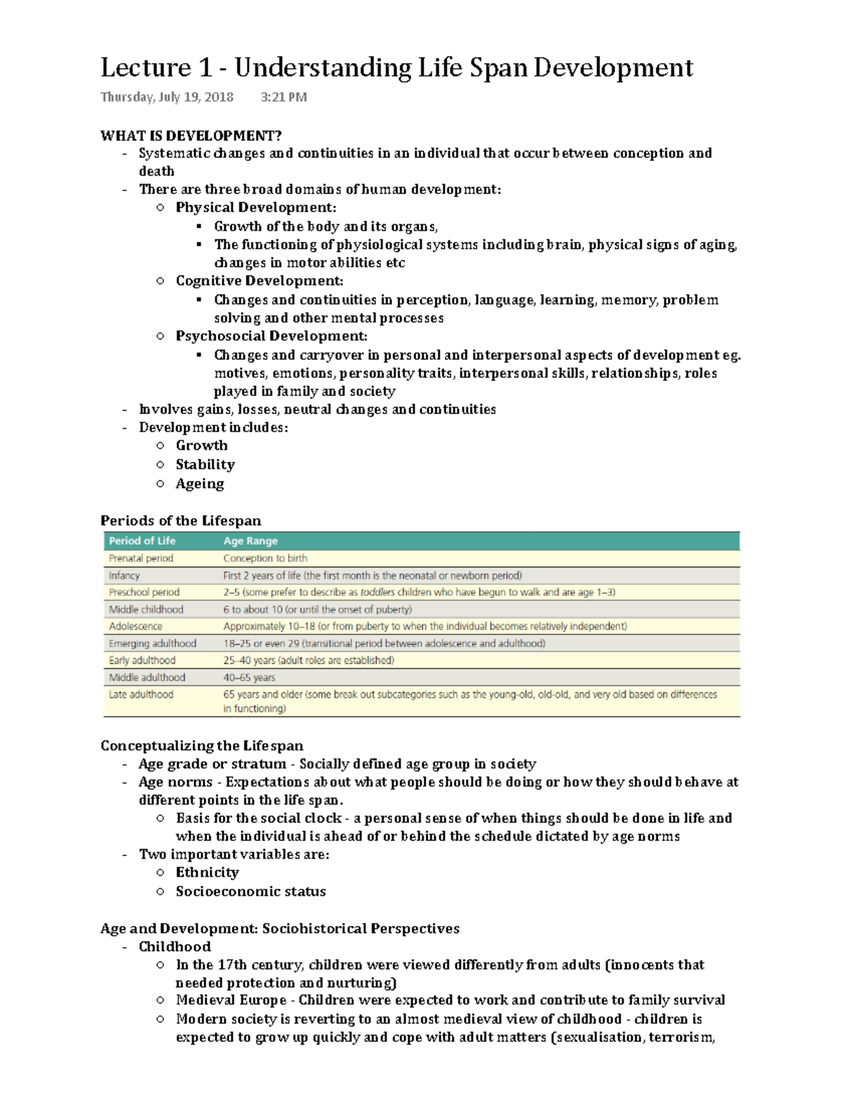 Developmental Psychology - Lecture 1 - Understanding Life Span ...