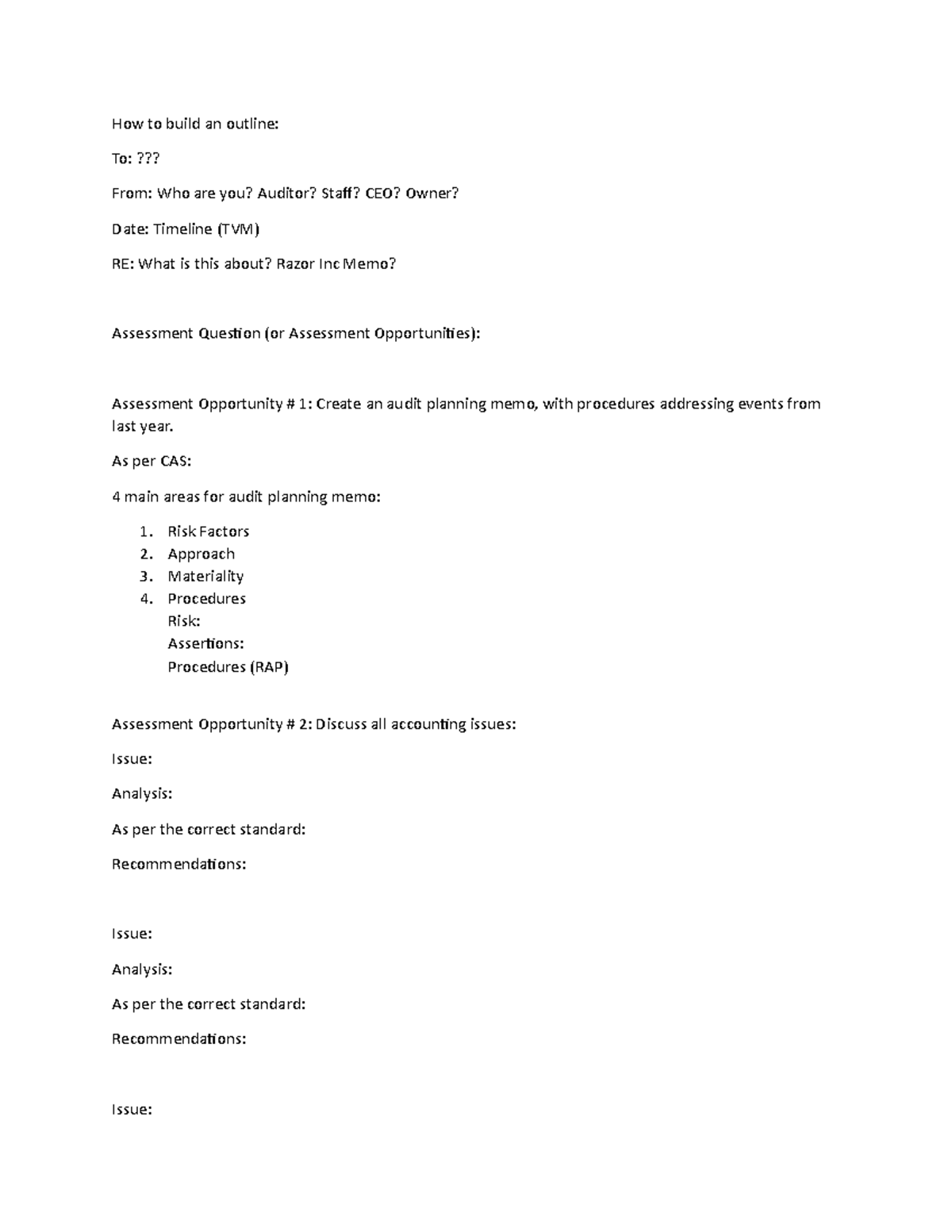 How to build an outline - Assignment 1 - How to build an outline: To ...