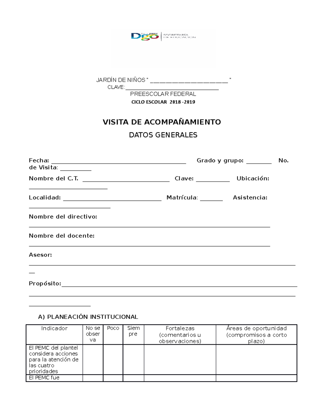 Formato MIR 1 - Guion de observación de la Muestra Interna de ...