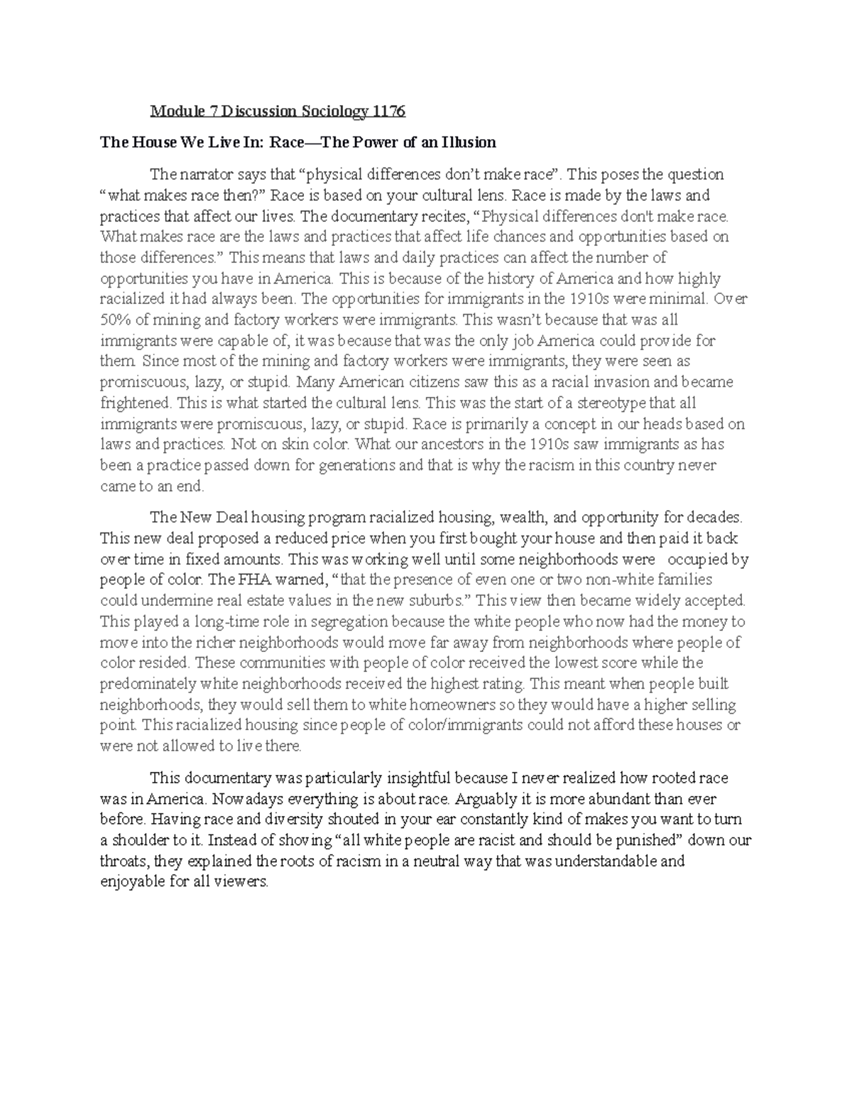 The House We Live In Race The Power of an Illusion - Module 7 ...