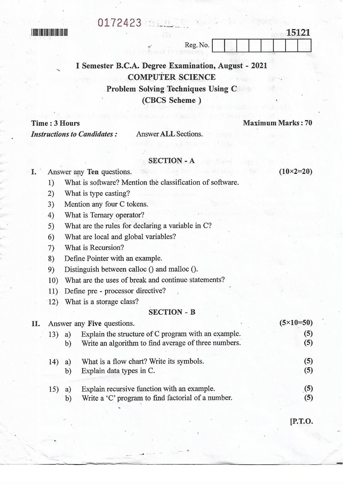 problem solving techniques using c bca pdf