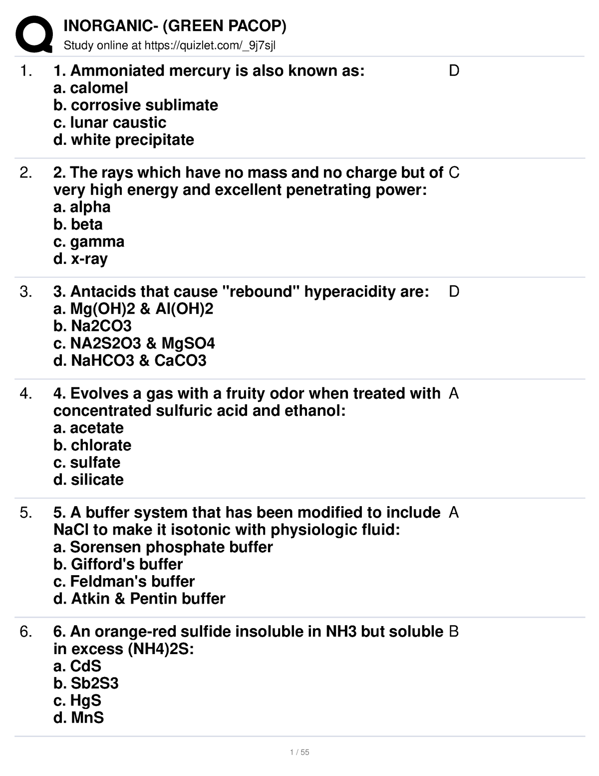 Inorganic- ( Green Pacop) - Study Online At Quizlet/_9j7sjl Ammoniated ...