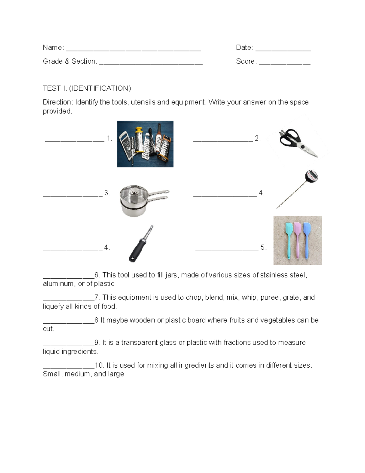 Cookery-9 summative 4th quarter - Name ...