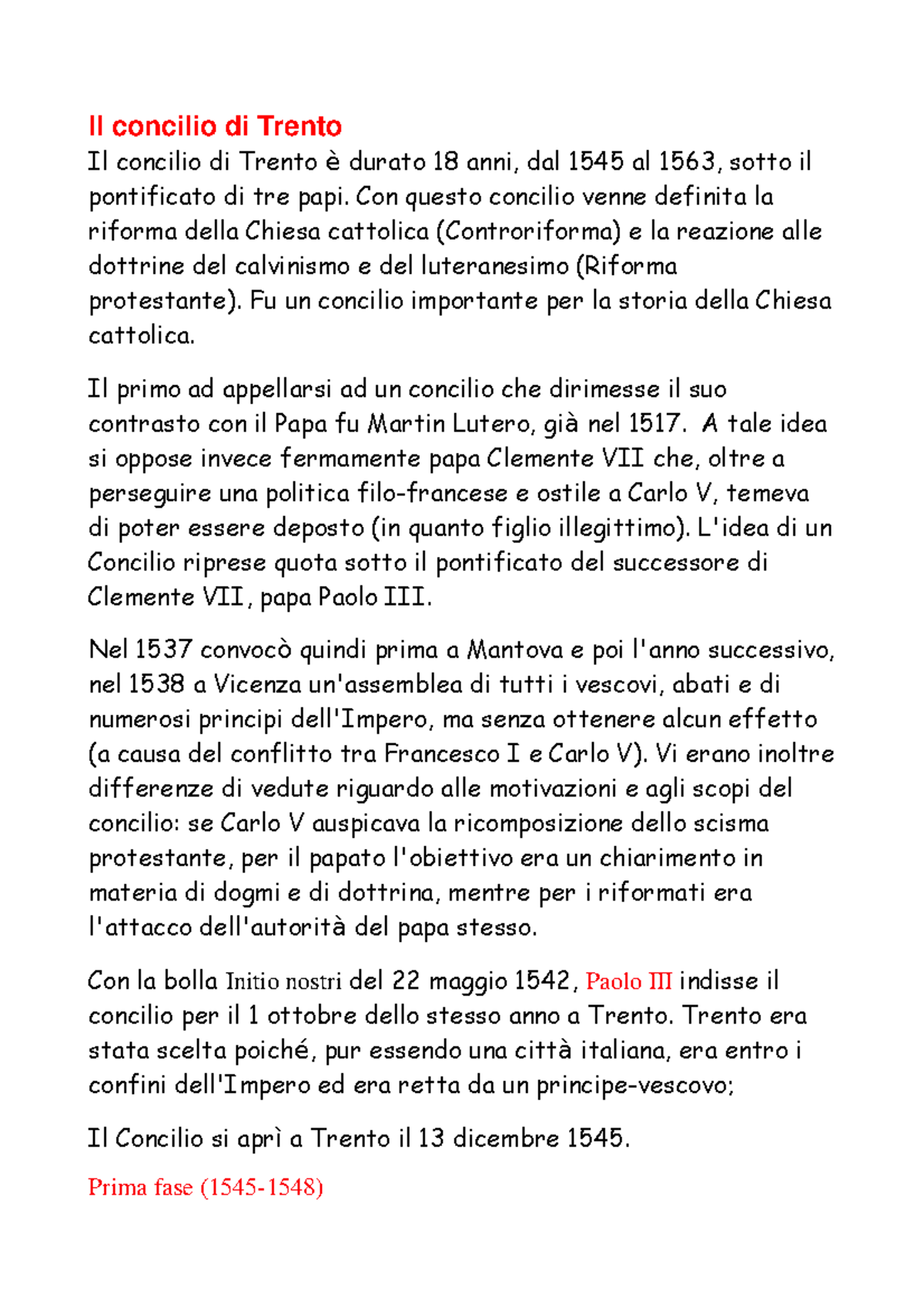 Il Concilio Di Trento 500 - Il Concilio Di Trento Il Concilio Di Trento ...