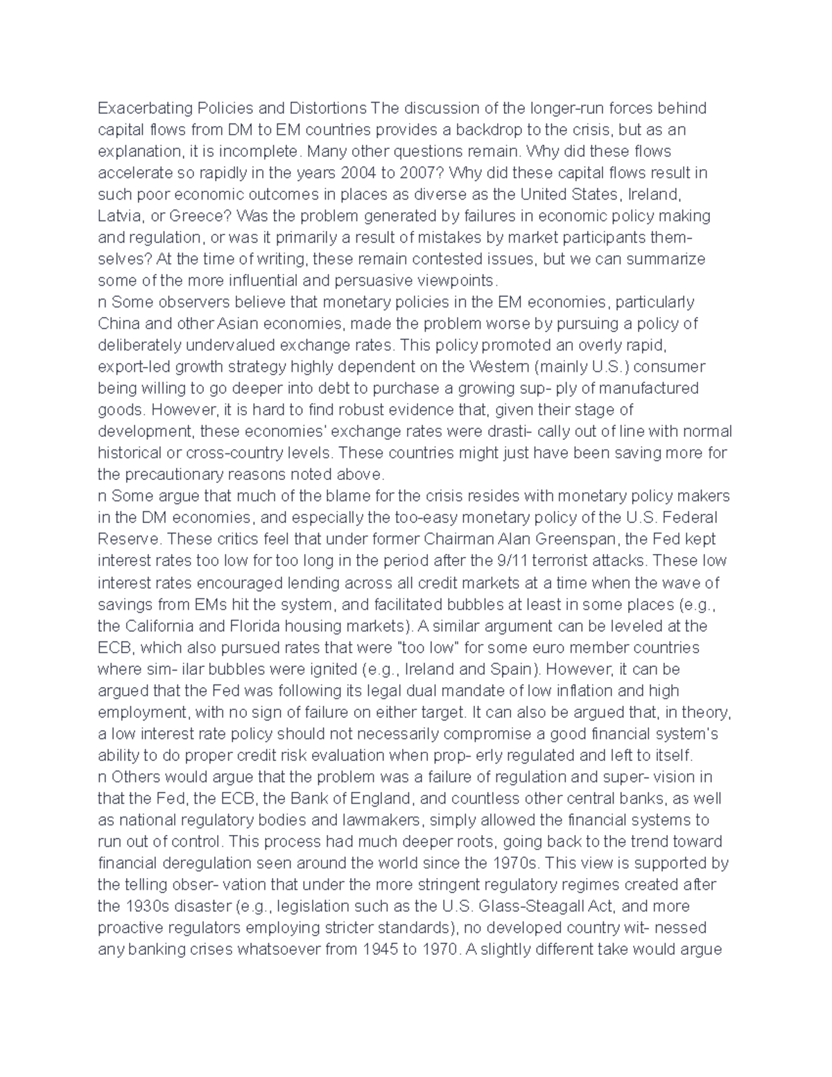 International econ notes six 6 - Exacerbating Policies and Distortions ...