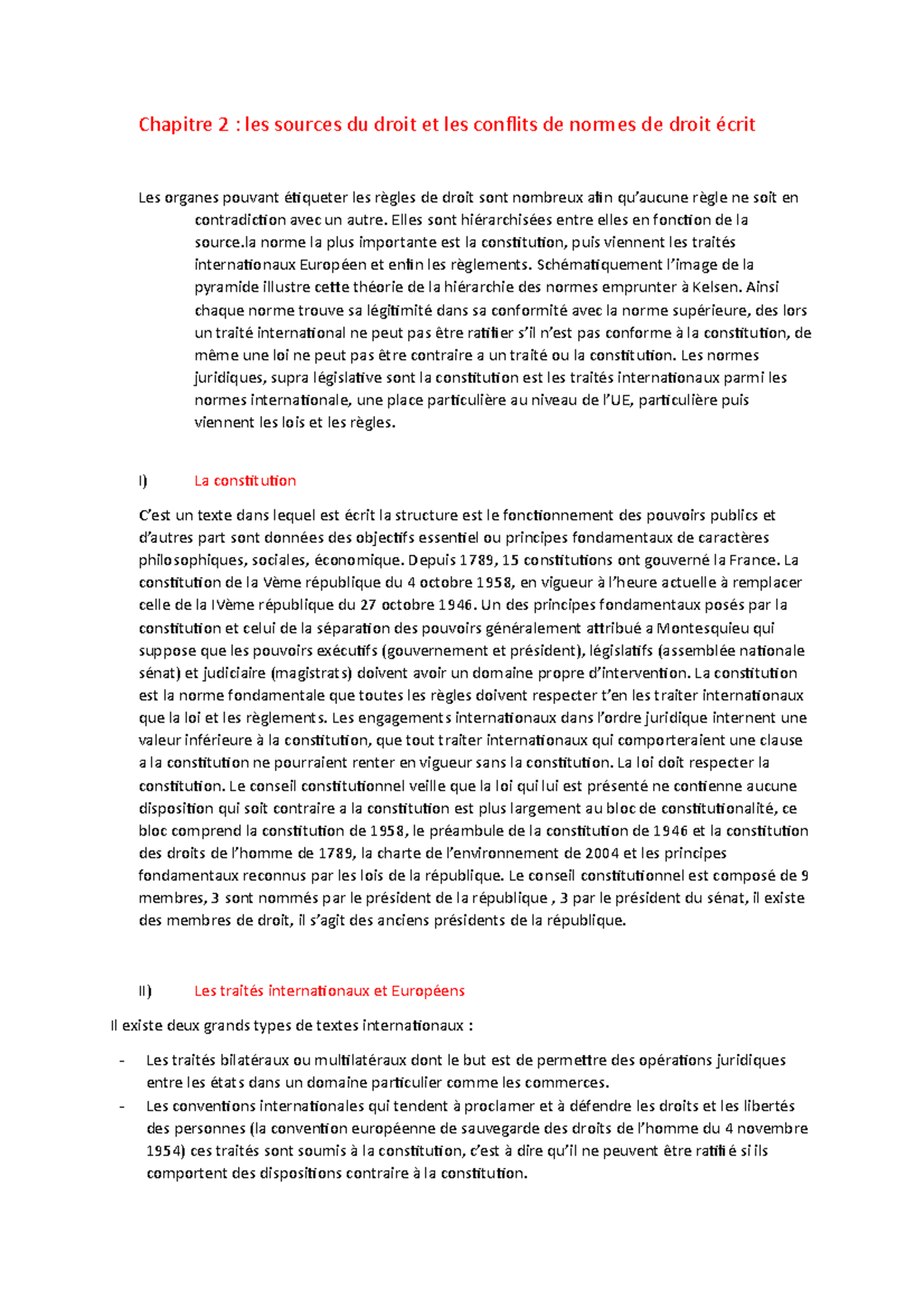 Chapitre 2 - Chapitre 2 : les sources du droit et les conflits de ...