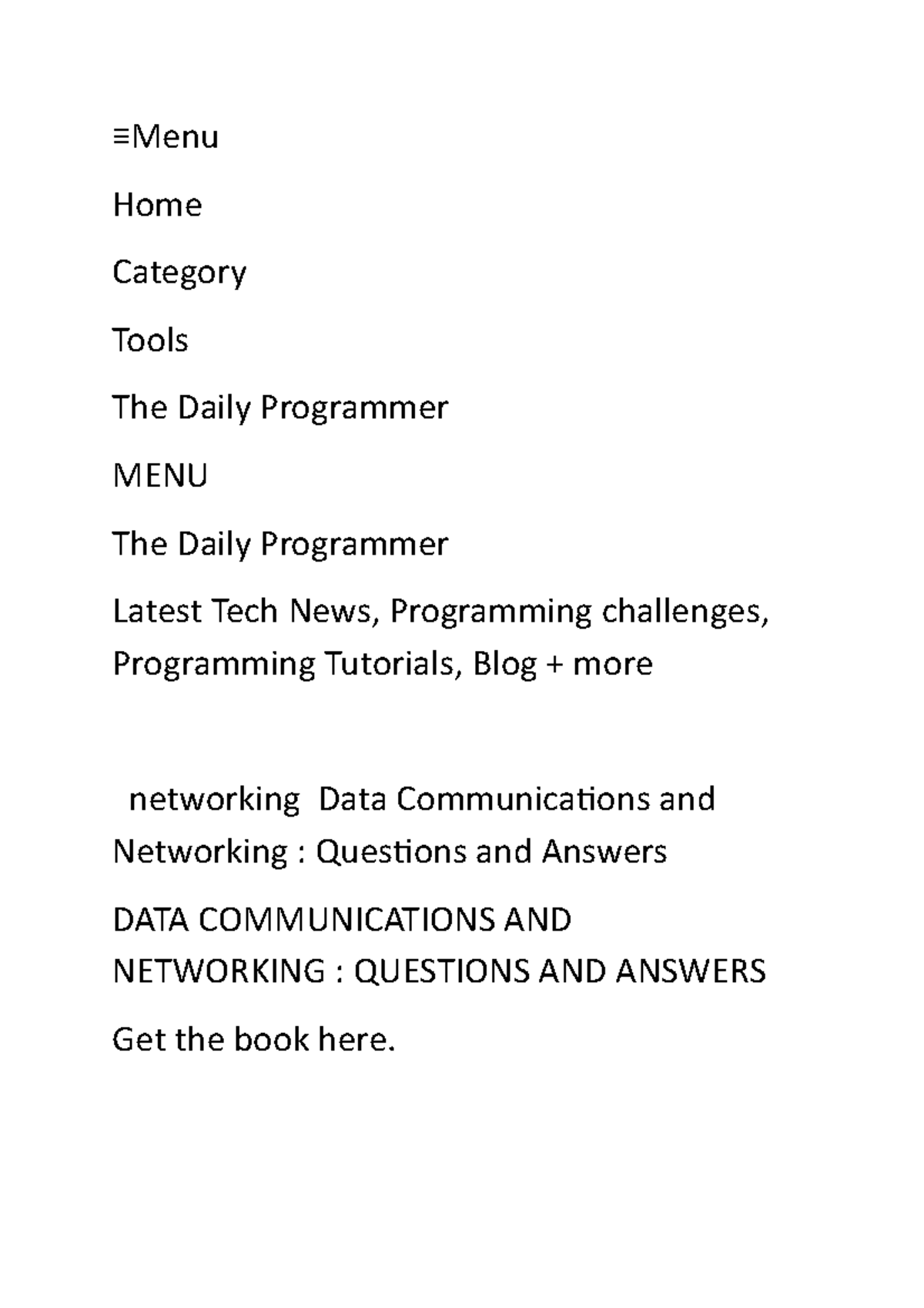 Menu - GOOD - ≡Menu Home Category Tools The Daily Programmer MENU The ...