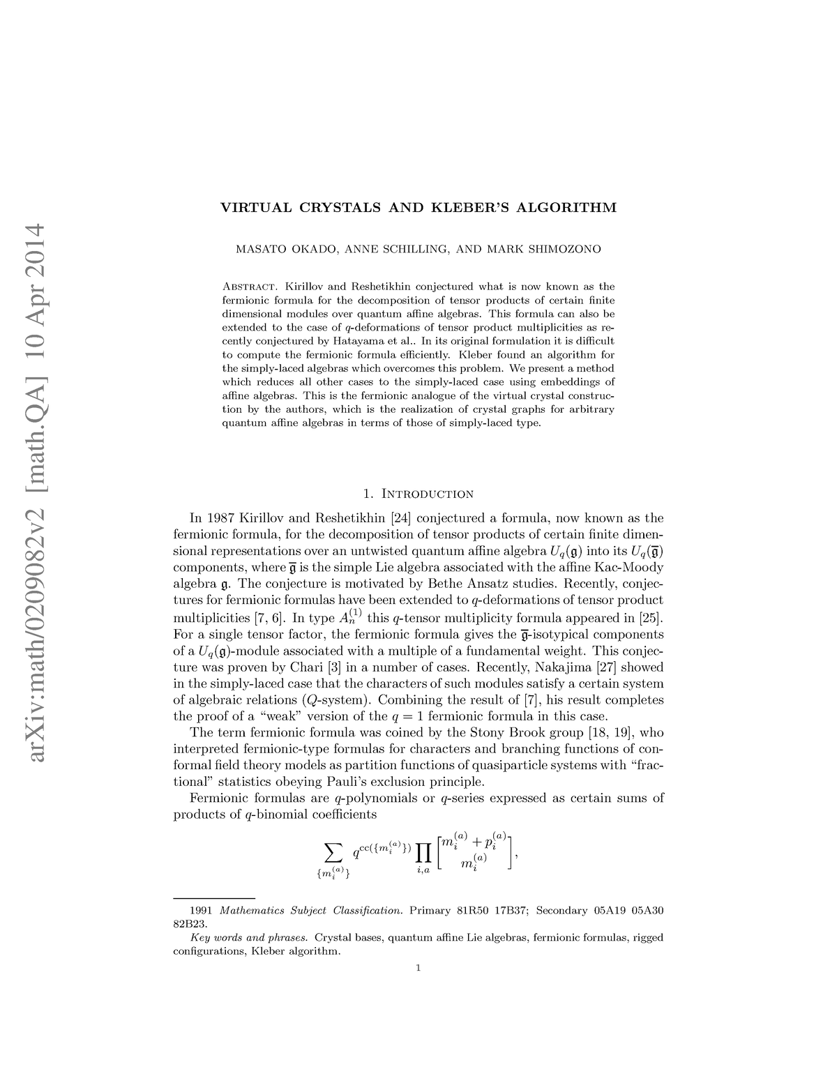 0209082 - Cours - ArXiv:math/0209082v2 [math] 10 Apr 2014 VIRTUAL ...