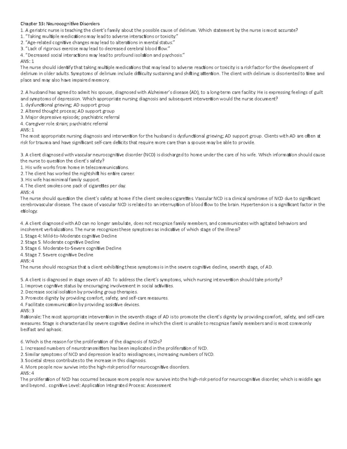 Psych study practice questions for textbook for test 3 - Chapter 13 ...