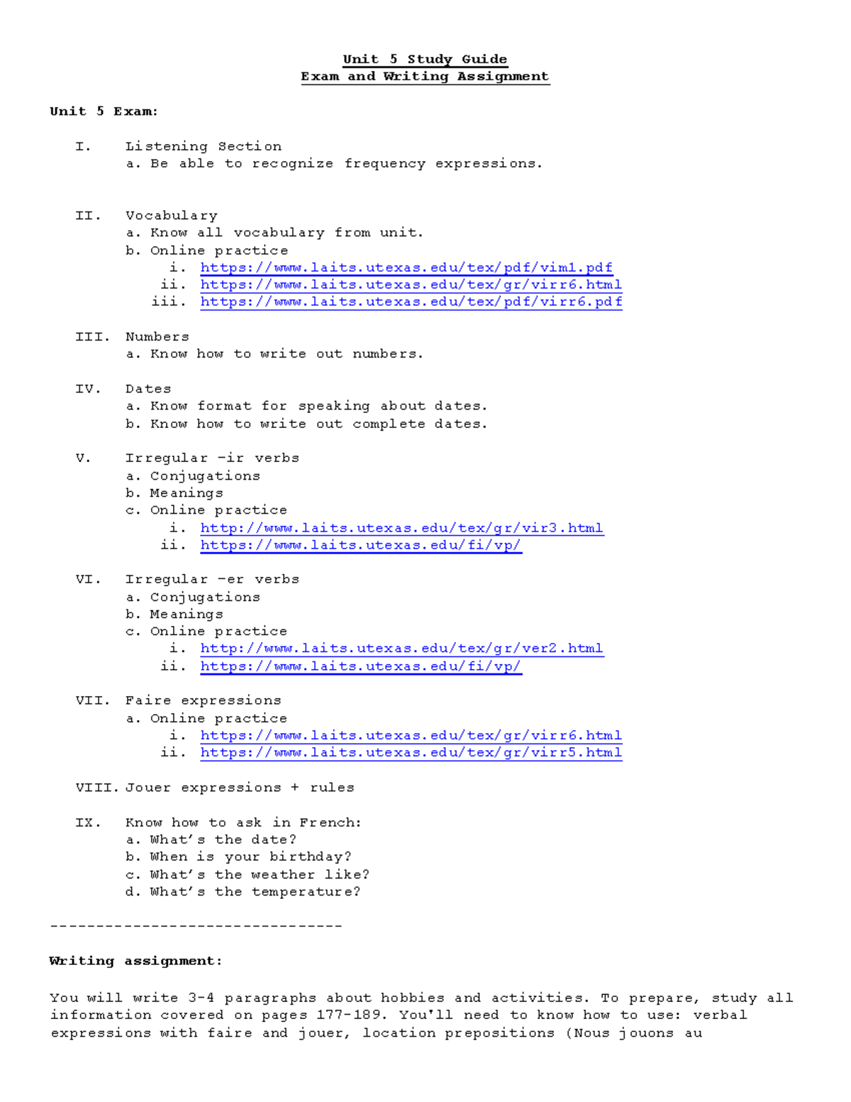 Unit 5 Study Guide Online - Unit 5 Study Guide Exam and Writing ...