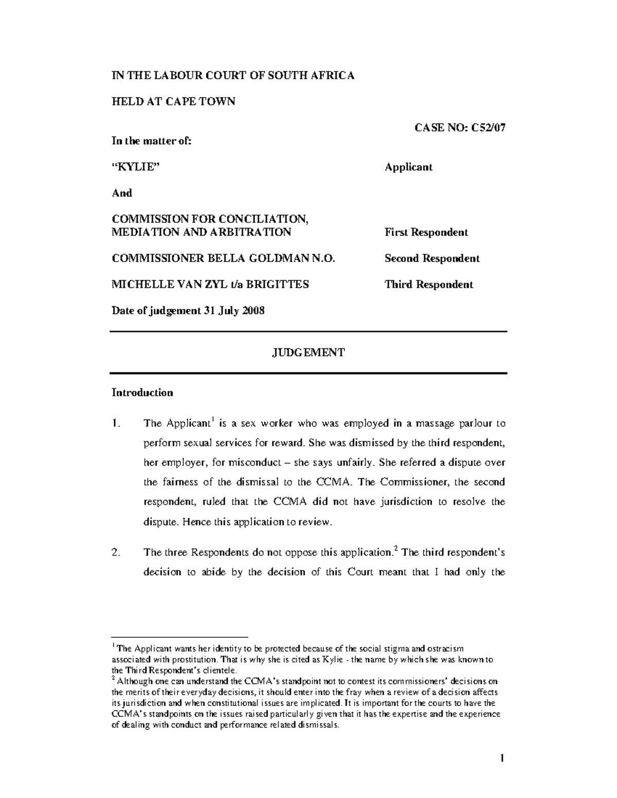 Kaylie's case - Kaylie's case law summary. With legal issue and the ...