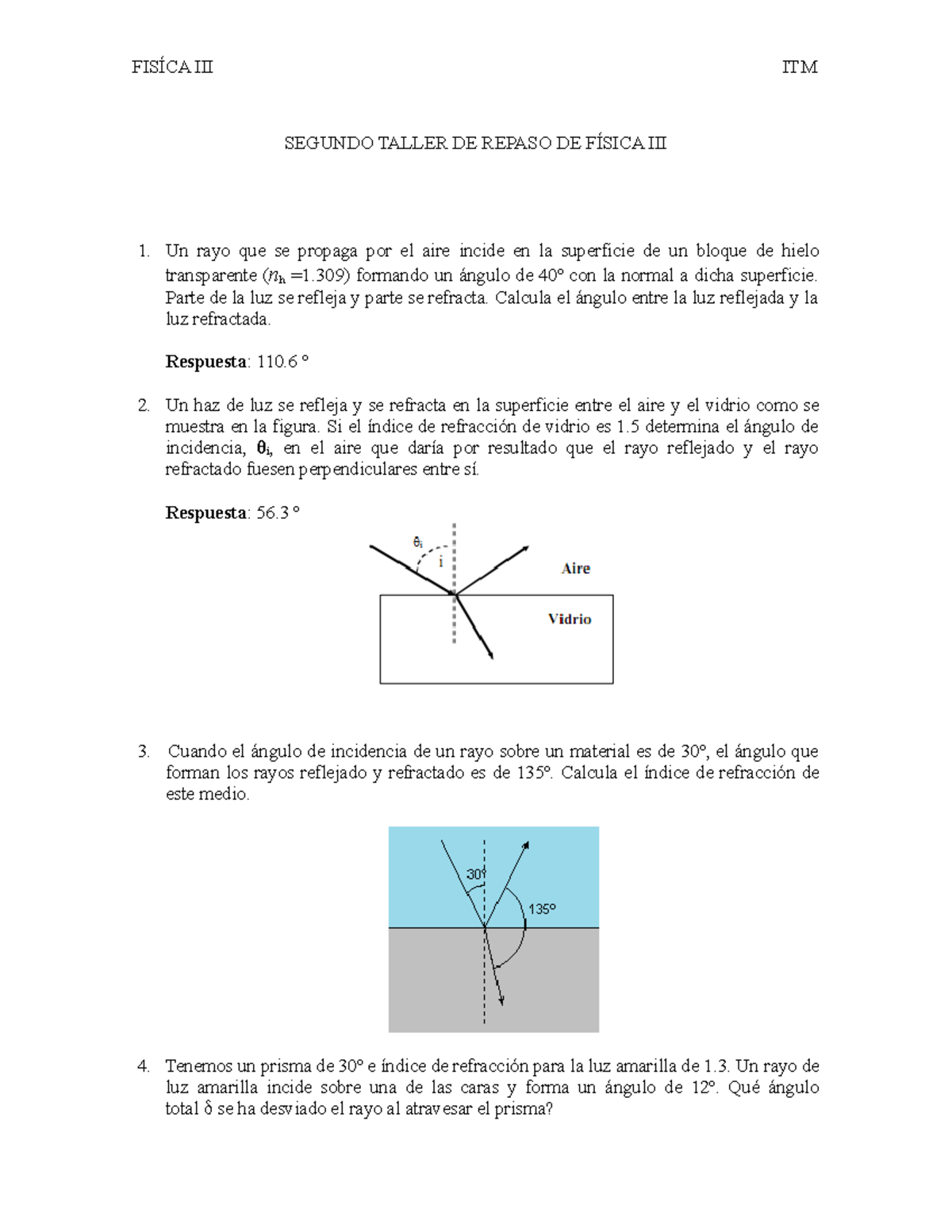 Segundo Taller De Repaso De CAF 2 - SEGUNDO TALLER DE REPASO DE FÍSICA ...