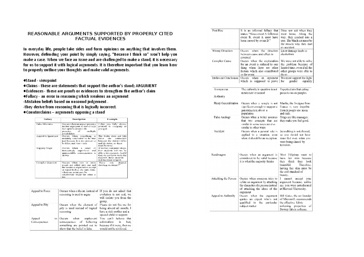 EAPP- Lecture - Thank you - REASONABLE ARGUMENTS SUPPORTED BY PROPERLY ...