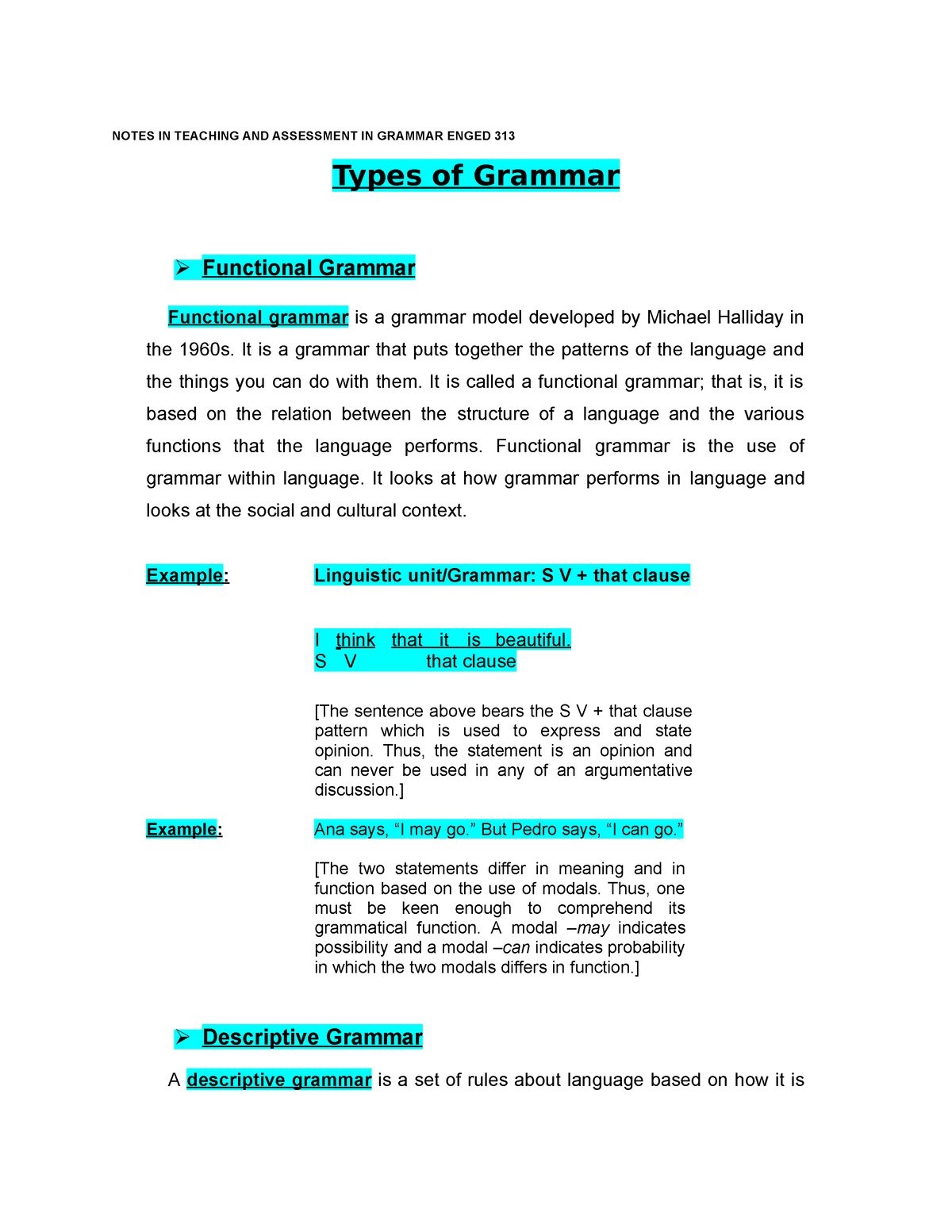 Types Of Grammar - NOTES IN TEACHING AND ASSESSMENT IN GRAMMAR ENGED 3 ...