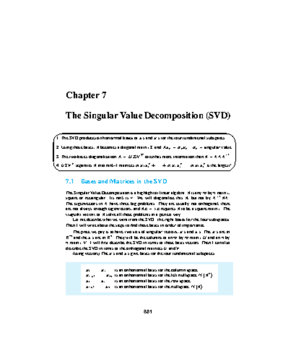 SVD Notes - Svd - Chapter 7 The Singular Value Decomposition (SVD) 1 ...