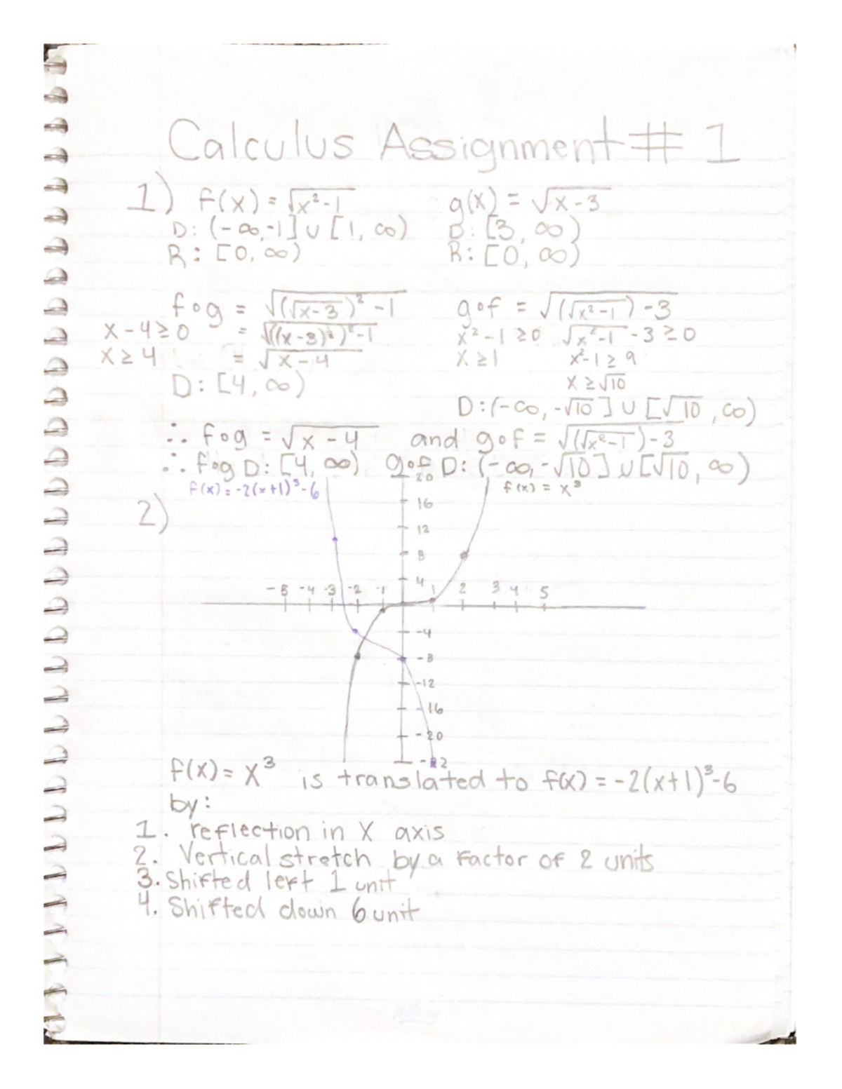 calculus 1 homework