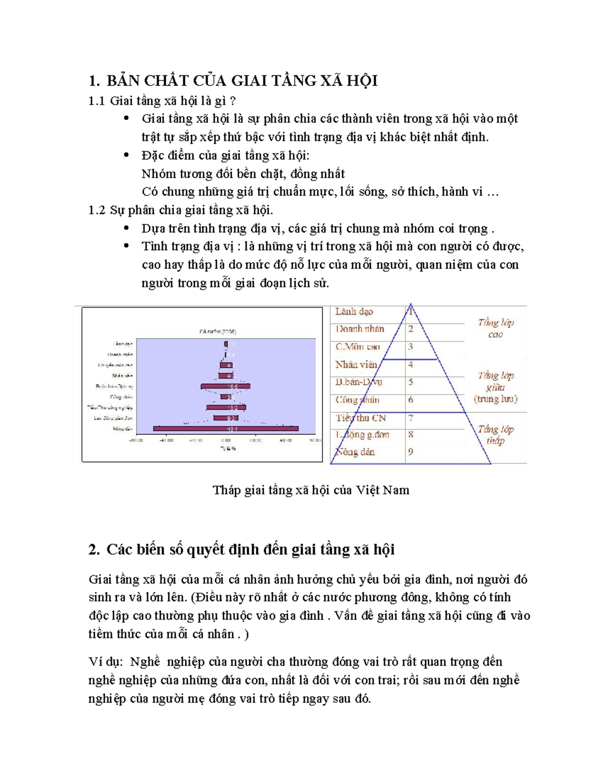 BN CHT CA GIAI TNG XA HI - 1. BẢN CHẤT CỦA GIAI TẦNG XÃ HỘI 1 Giai tầng ...