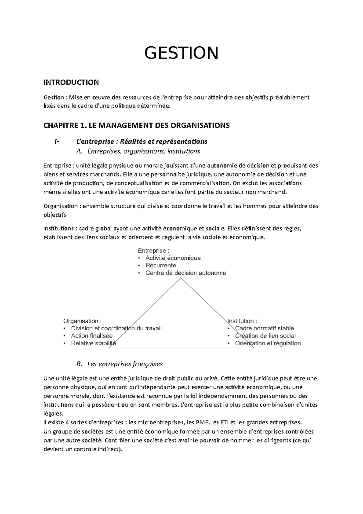 Introduction à La Gestion - Cécile CLERGEAULT - GESTION INTRODUCTION ...