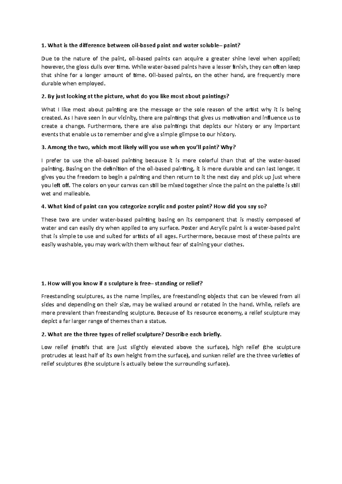 CPARQuestion and Answer What is the difference between oilbased